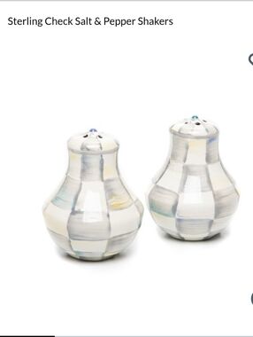 Mackenzie Child Sterling Check Salt & Pepper Shakers